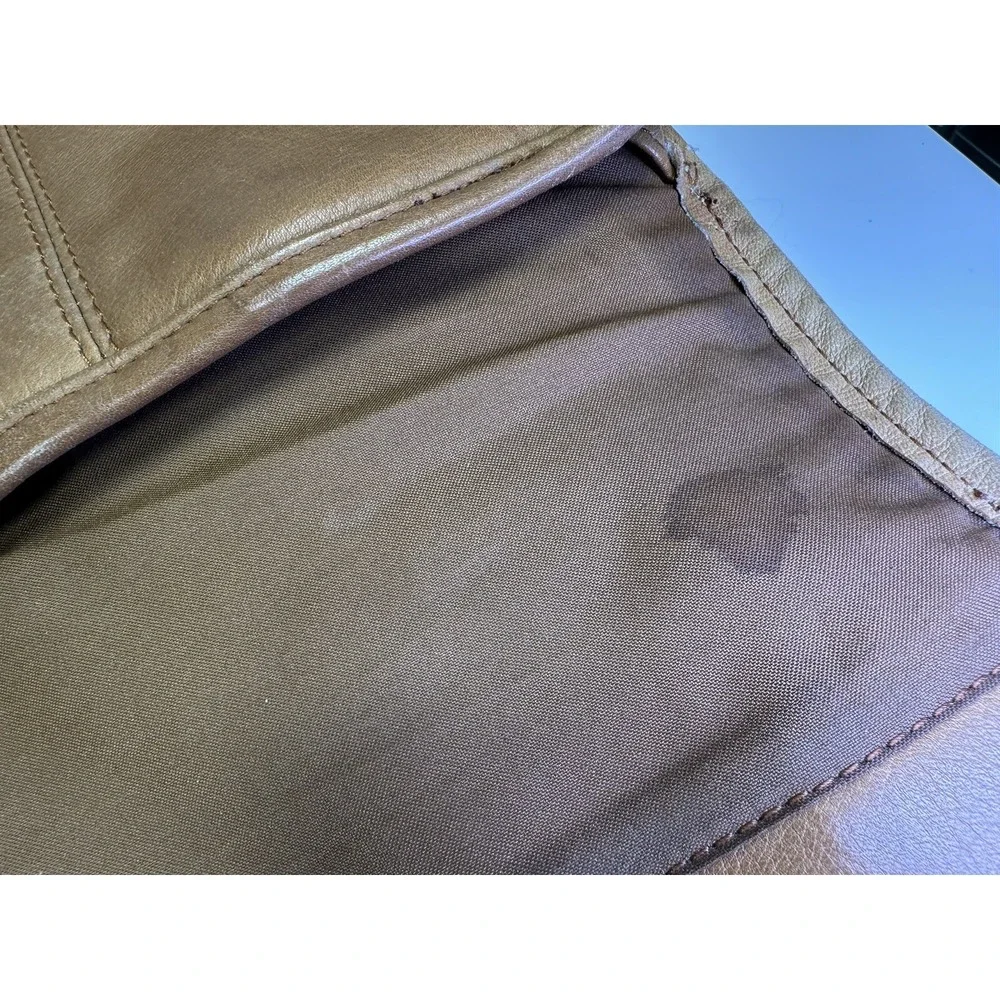 Vintage RENWICK Tan Brown Leather Messenger Bag Shoulder Straps‎